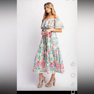 Women’s Off-Shoulder Floral Maxi Dress